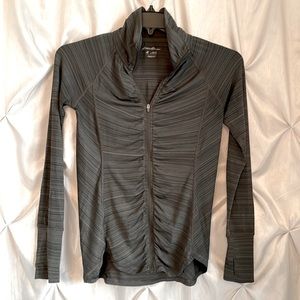 Eddie Bauer Full Zip Athletic Jacket Size XS Olive Green.